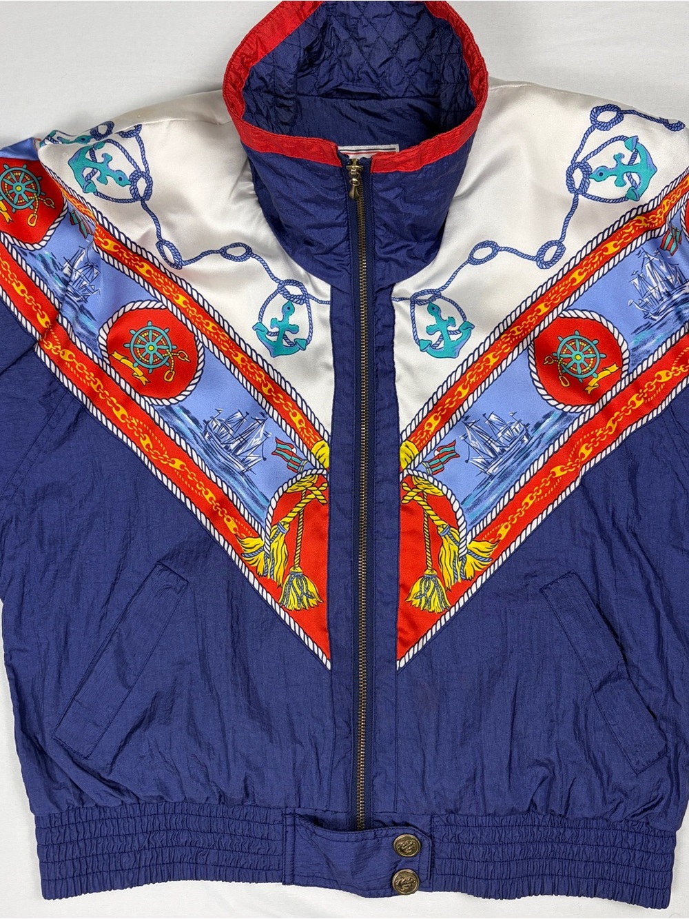 Vintage 80s 90s Nautical Windbreaker Tracksuit Set Womens PS Westbound Petites